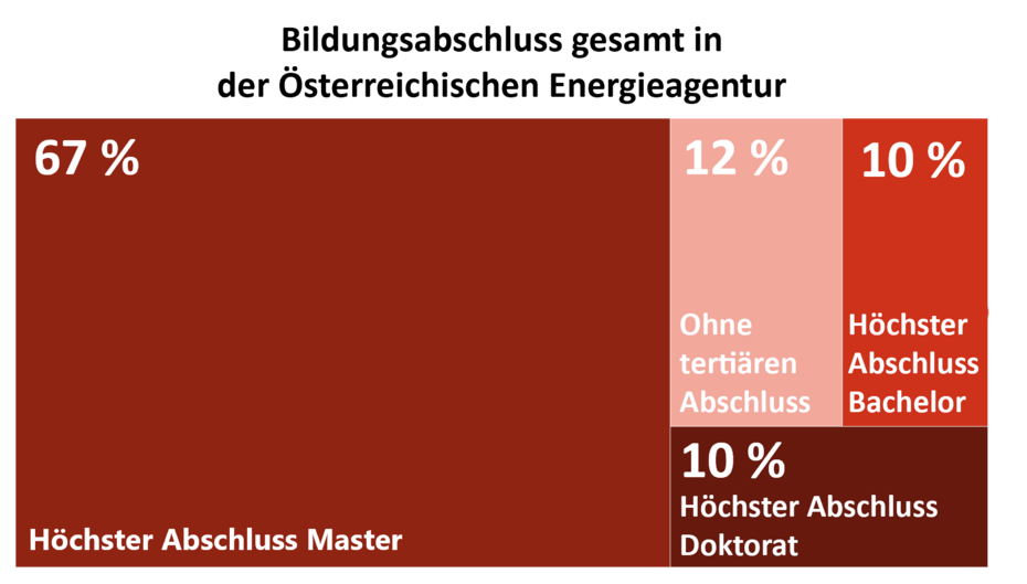 Diese Grafik zeigt den höchsten Bildungsabschluss der AEA-Mitglieder im Jahr 2024.  67 % haben einen Masterabschluss.  12 % haben keinen tertiären Abschluss.  10 % haben einen Bachelorabschluss.  10 % haben ein Doktorat.