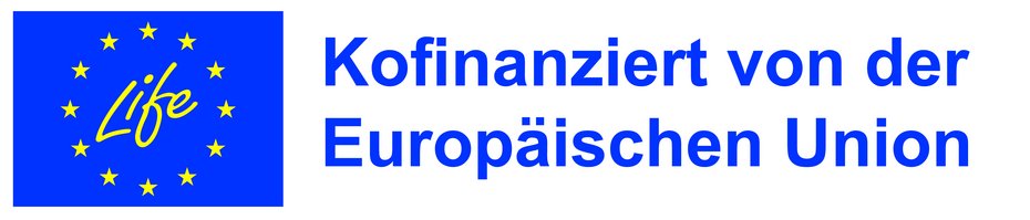 EU Life Logo mit Schrift: Kofinanziert von der Europäischen Union