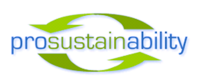 The Pro sustainabilitiy logo in green and blue